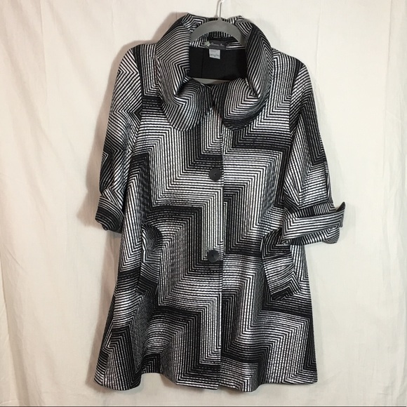 Damee Inc Jackets & Blazers - Damee Inc Art to Wear Black and Silver Swing Coat Damee Inc Jackets & Blazers - Damee Inc Art to Wear Black and Silver Swing Coat
